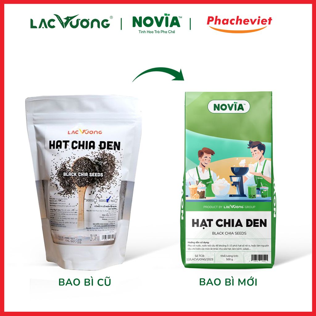 Hạt Chia Đen Novia 500gr ( Hạt Chia Đen Lạc Vương 500g Cũ )