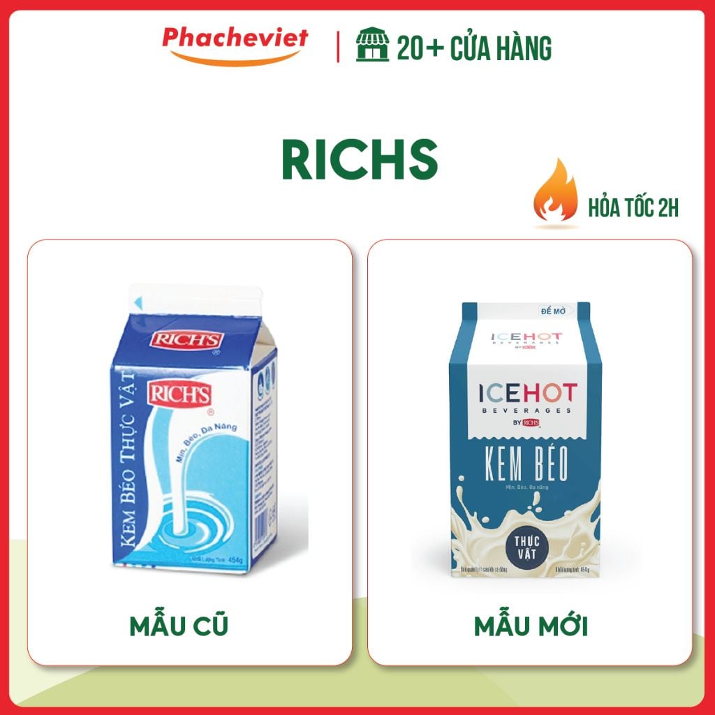 Rich Kem Béo Thực Vật Rich’s Ice Hot 454g - Giao Nội Thành HCM