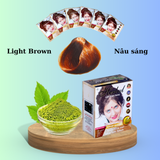  Bột nhuộm tóc thảo dược Herbul Henna màu Nâu sáng (Light Brown), nhập khẩu từ Ấn Độ 
