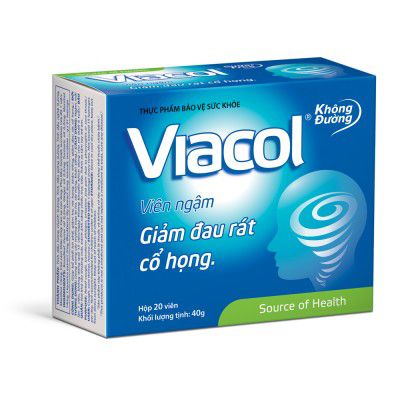  Kẹo ngậm viacol giảm đau rát cổ họng 