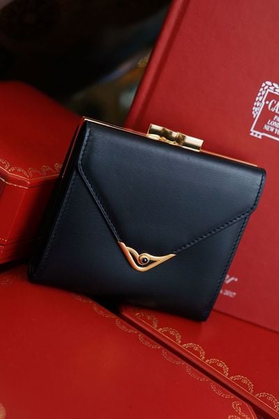  CARTIER SAPPHIRE LEATHER BIFOLD WALLET 