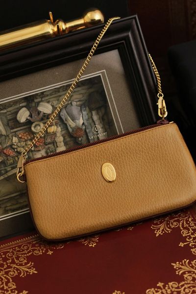  Cartier Must Line Pouch With Chain Mustard 