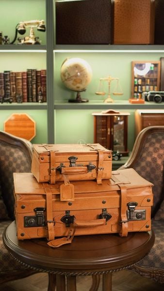  Vintage Suitcases Set 