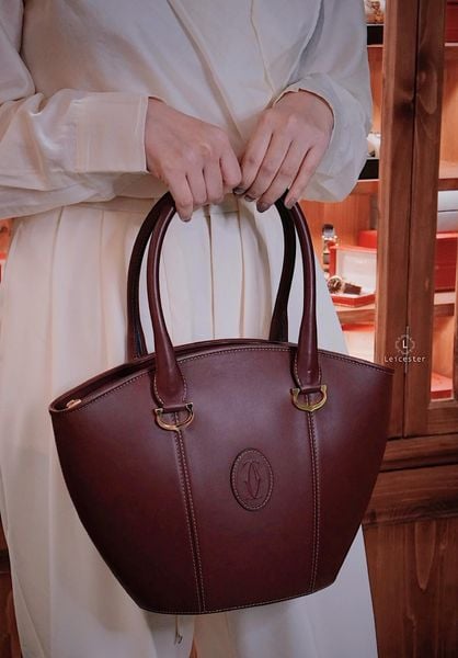  MUST DE CARTIER LEATHER TOTE HAND BAG 
