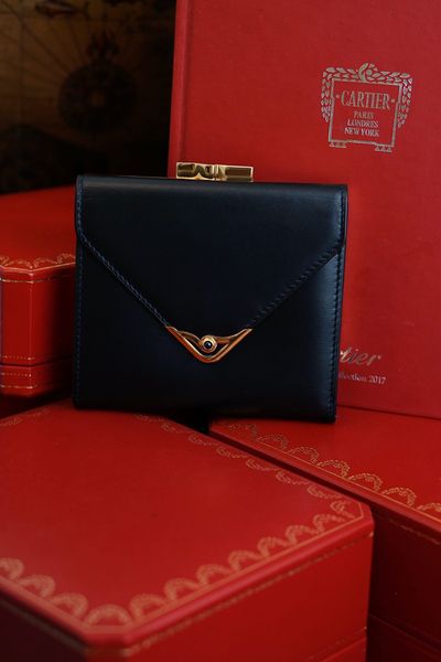  CARTIER SAPPHIRE LEATHER BIFOLD WALLET 