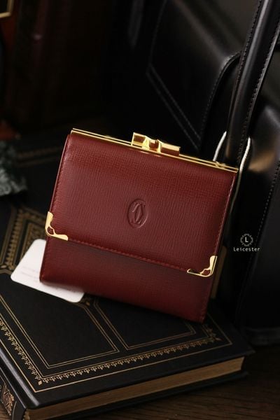  MUST DE CARTIER Kisslock Bordeaux Leather 