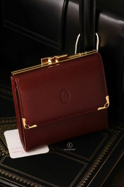  MUST DE CARTIER Kisslock Bordeaux Leather 