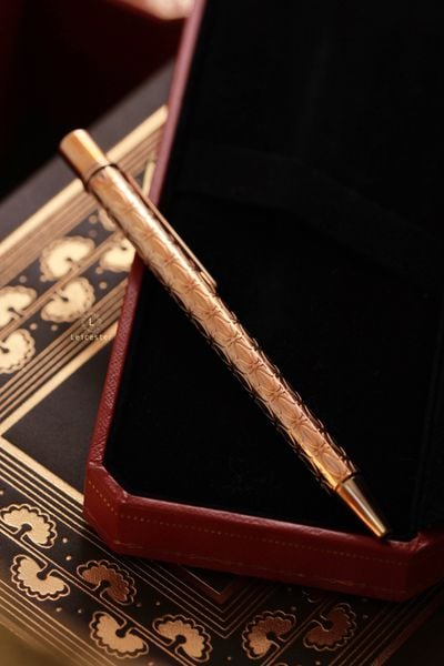  Bút bi Stylo Bille C De Cartier plaque 18K Rose Gold 