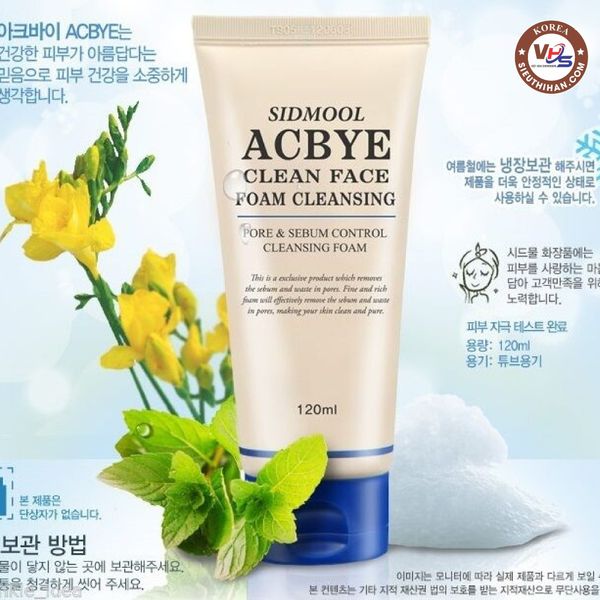  Sữa rửa mặt Sidmool Acbye Clean Face Foam Cleansing 