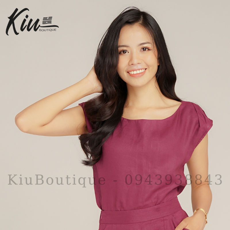 Đầm váy dạ hội trung niên cổ thuyền phối ren cao cấp màu tím DH046