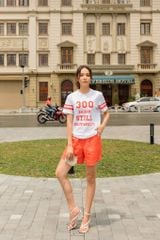 Áo thun nữ form rộng tay lỡ Antini - Saigon Still 300SG - Trắng