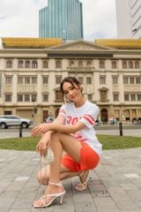 Áo thun nữ form rộng tay lỡ Antini - Saigon Still 300SG - Trắng