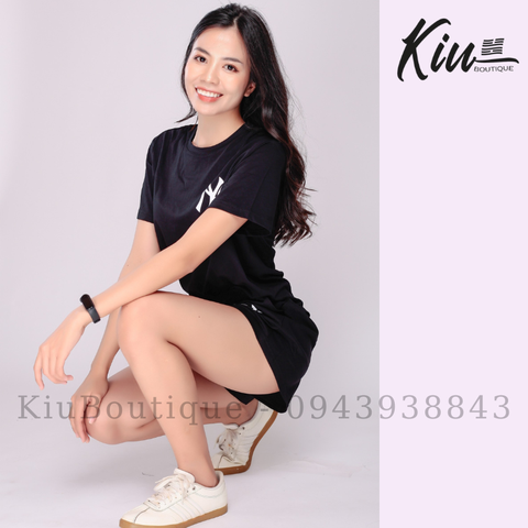 Đồ Bộ Nữ Mặc Nhà Set Thể Thao Nữ Cộc Tay Cổ Tròn Chất Thun Cotton 4 Chiều In Chữ NY