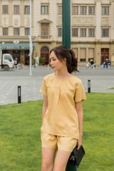 Set Baby Doll Vàng - Vải linen, form regular fit - Thời Trang Kiu Boutique