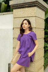 Set Baby Doll Tím - Vải linen, form regular fit - Thời Trang Kiu Boutique