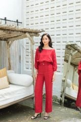 Set Áo Rớt Vai Quần Dài Linen Tưng (Lanh) Thời Trang KiuBoutique