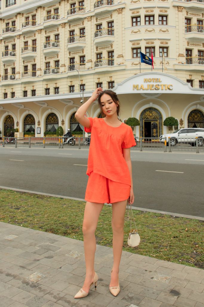 Set Baby Doll Cam - Vải linen, form regular fit - Thời Trang Kiu Boutique