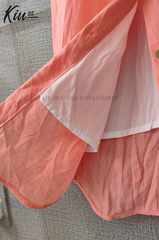 Đầm Sơ Mi Đuôi Tôm Cam Cà rốt - Vải linen, form regular fit - Thời Trang Kiu Boutique