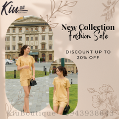 Set Baby Doll Vàng - Vải linen, form regular fit - Thời Trang Kiu Boutique