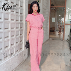 Set Sơ-mi tay liền quần ống suông