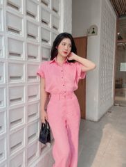 Set Sơ-mi tay liền quần ống suông