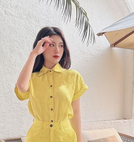 Áo Sơ Mi Công Sở Tay Ngắn Thời Trang Nữ