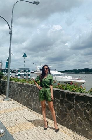 Set Short Áo Cổ Danton (Xanh Lá)  Linen Tưng (Lanh) Thời Trang KiuBoutique
