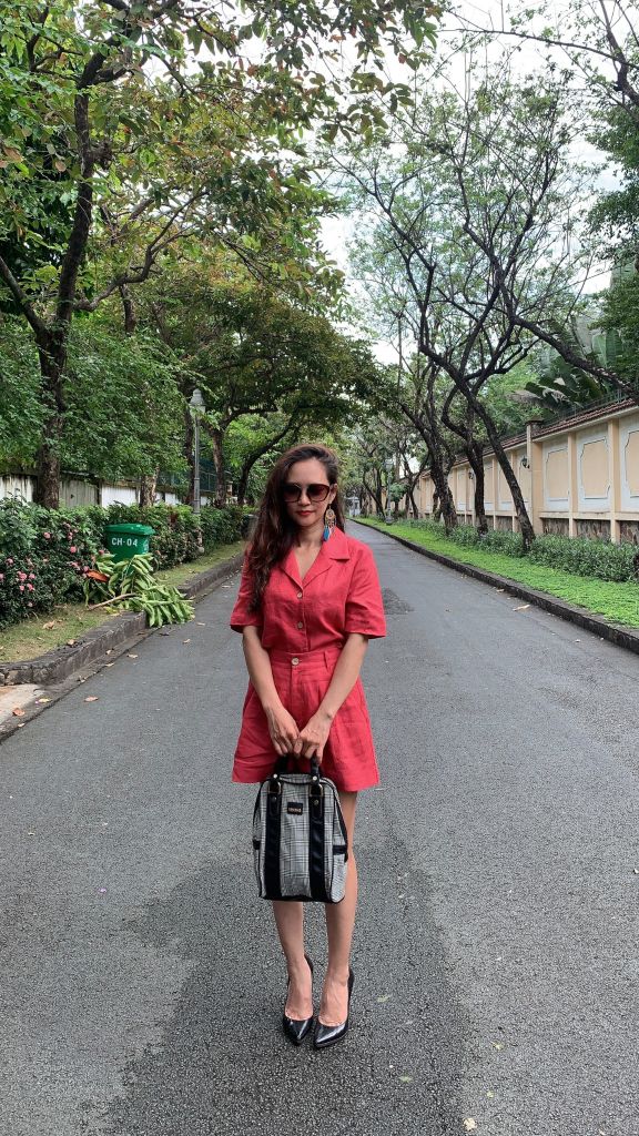 Set Short Áo Cổ Danton (Đỏ)  Linen Tưng (Lanh) Thời Trang KiuBoutique