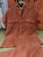 Set áo cổ trụ nút cài