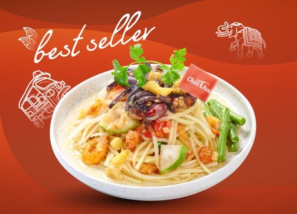  Gỏi đu đủ tôm khô & ba khía 