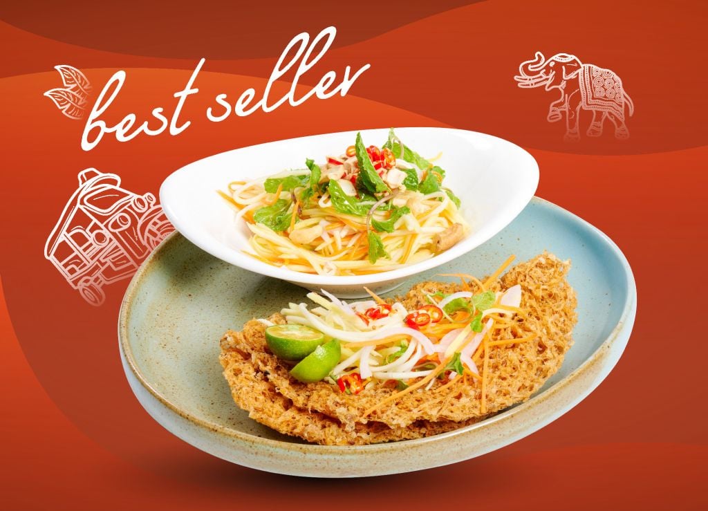  Gỏi xoài xanh với cá trê chiên giòn 