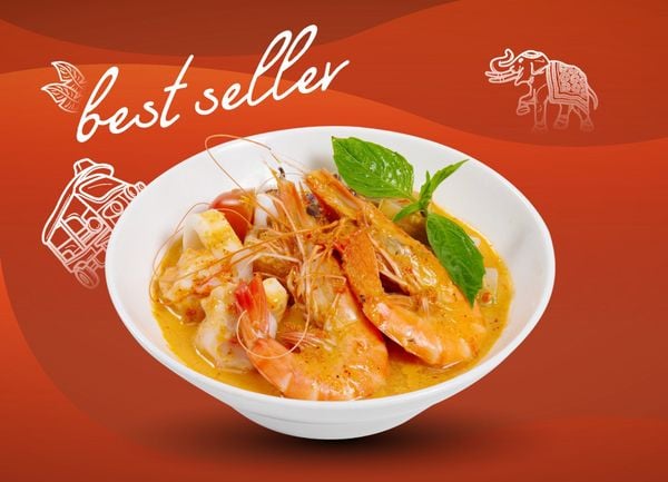  Cà ri đỏ với hải sản 