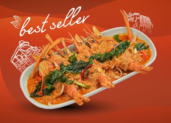  Tôm càng sốt cà ri 