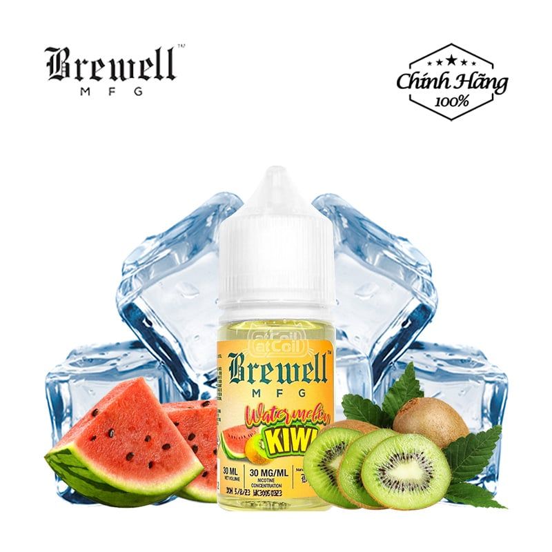  Brewell Watermelon Kiwi Salt 30ml Chính Hãng 