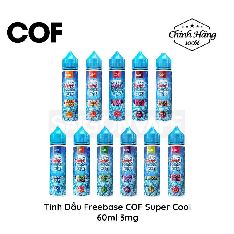  COF Super Cool Blurazz Berry Freebase 60ml Tinh Dầu Vape Malaysia Chính Hãng 
