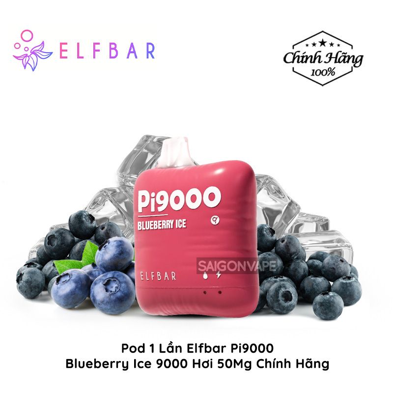  ELFBAR Pi9000 9000 Hơi Blueberry Ice - Vape Pod Hút 1 Lần Chính Hãng 
