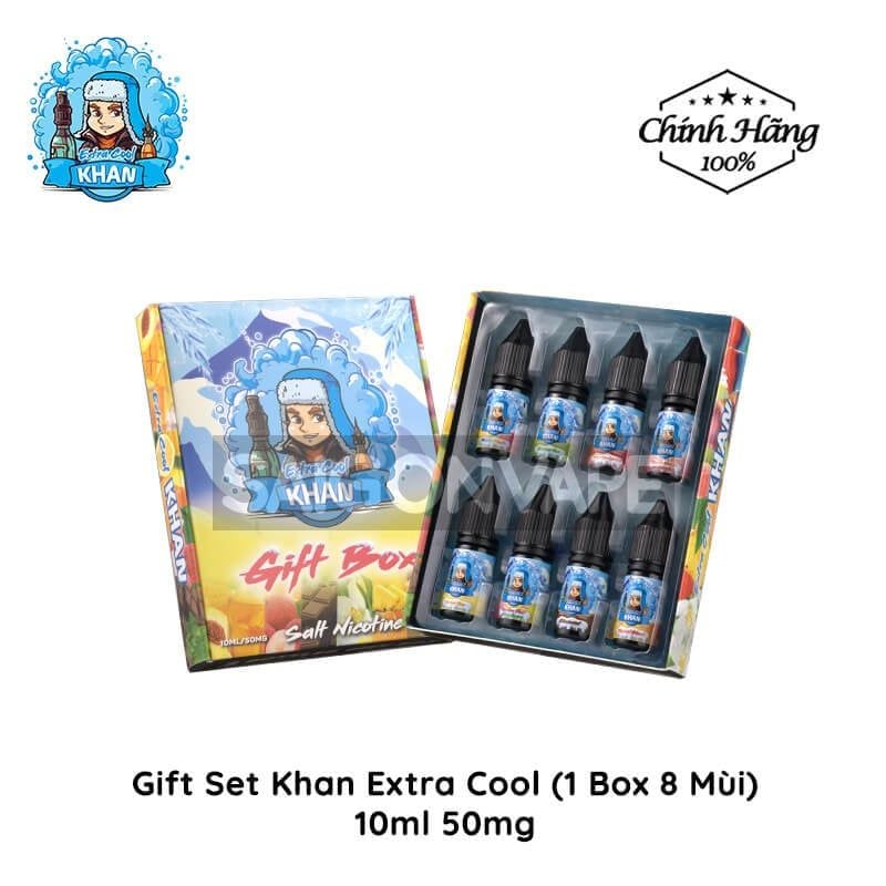 Combo Set Khan Extra Cool Salt 10ml Set 10 Và 8 Chai Vape Mỹ