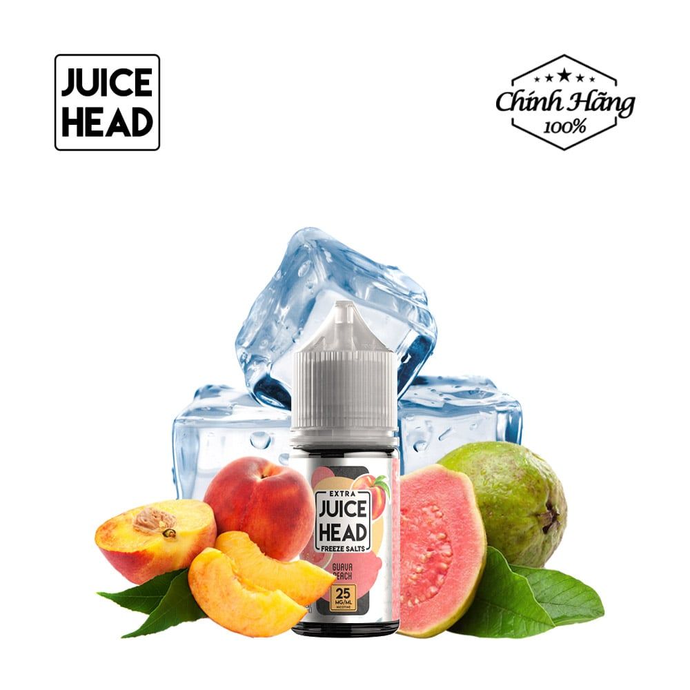 Vape Pod Juice Head Extra Freeze Guava Peach Salt 30ml Chính Hãng