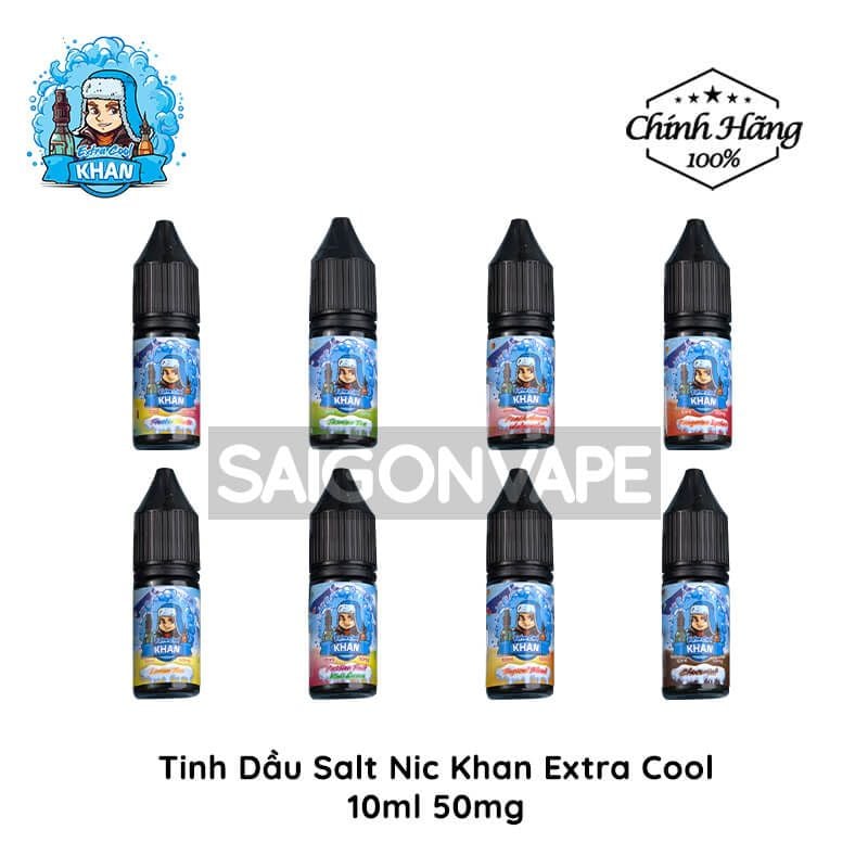 Combo Set Khan Extra Cool Salt 10ml Set 10 Và 8 Chai Vape Mỹ