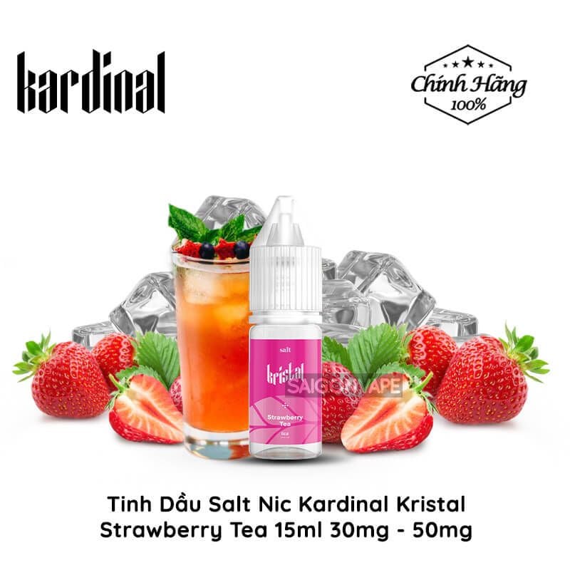  Kristal Strawberry Tea Salt 15ml Tinh Dầu Vape Malaysia Chính Hãng 