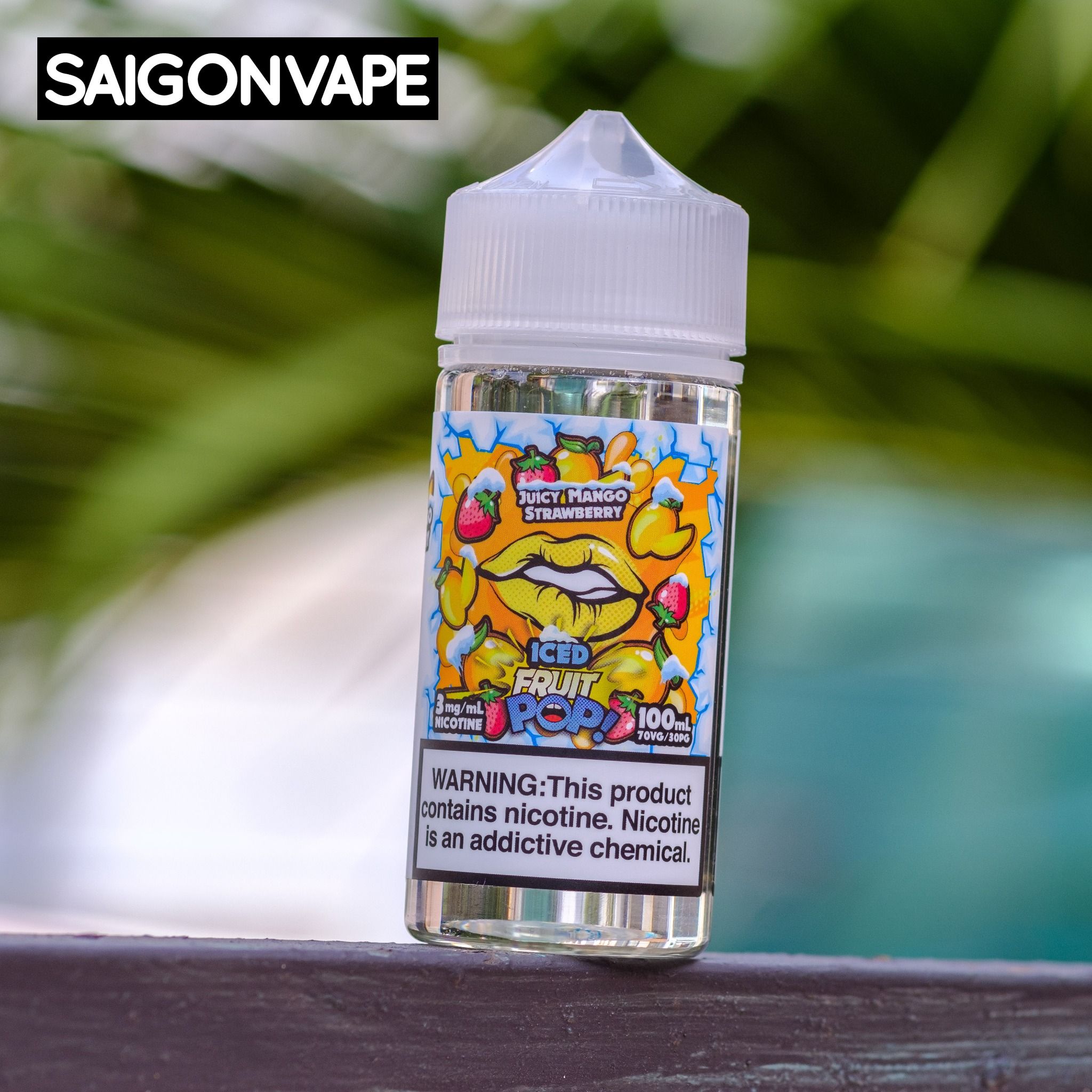 Tinh Dầu Vape Pop Vapors Iced Juicy Mango Strawberry 100ml Chính Hãng