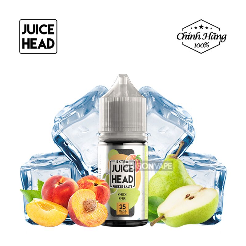Juice Head Extra Freeze Peach Pear Salt 30ml Chính Hãng