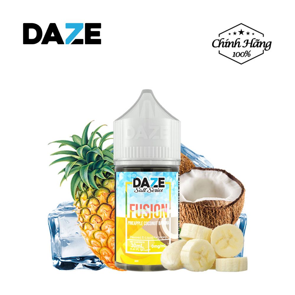 Dầu 7 Daze Fusion Pineapple Coconut Banana Iced Salt 30ml Chính Hãng