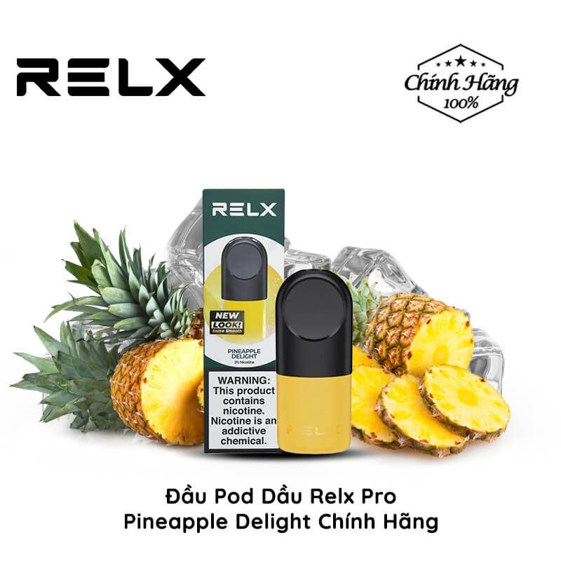 Đầu Pod Dầu Relx Pro Pineapple Delight 30mg, pack 2 Pod Chính Hãng