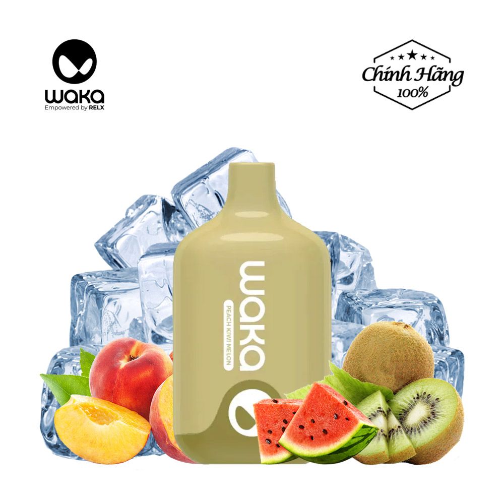 Vape Pod Hút 1 Lần Waka Smash 6000 Hơi Peach Kiwi Melon Chính Hãng