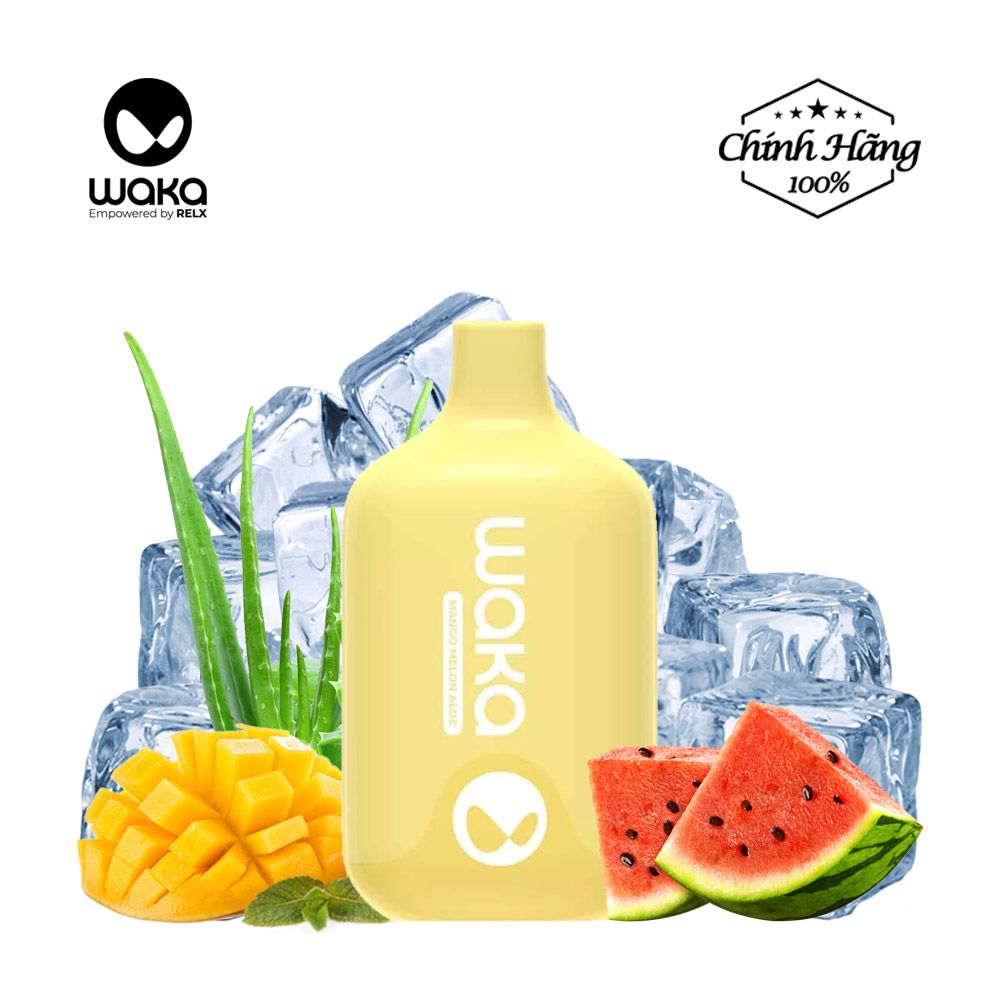 Vape Pod Hút 1 Lần Waka Smash 6000 Hơi Mango Melon Aloe Chính Hãng