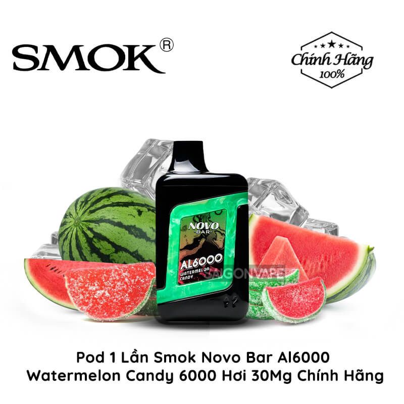 SMOK Novo Bar AL6000 6000 Hơi Watermelon Candy Vape Pod Hút 1 Lần