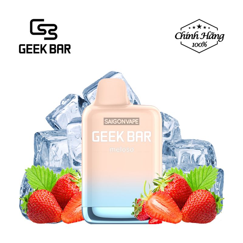 Geek Bar Meloso Max 9000 Hơi Strawberry Ice Chính Hãng Sài Gòn Vape
