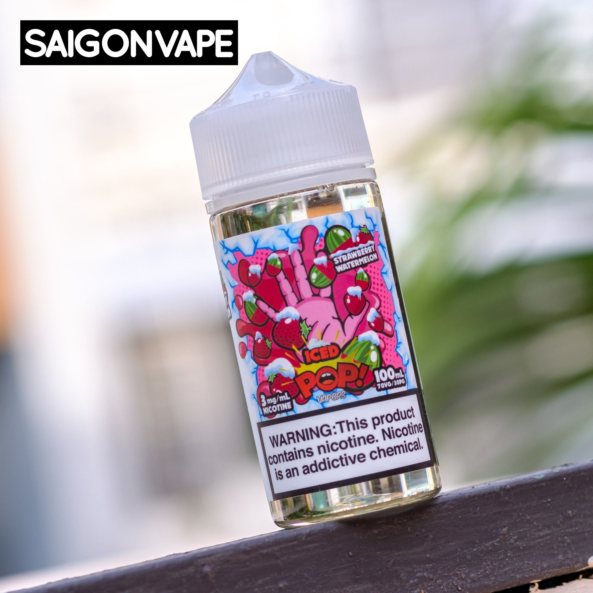 Tinh Dầu Vape Pop Vapors Iced Strawberry Watermelon 100ml Chính Hãng