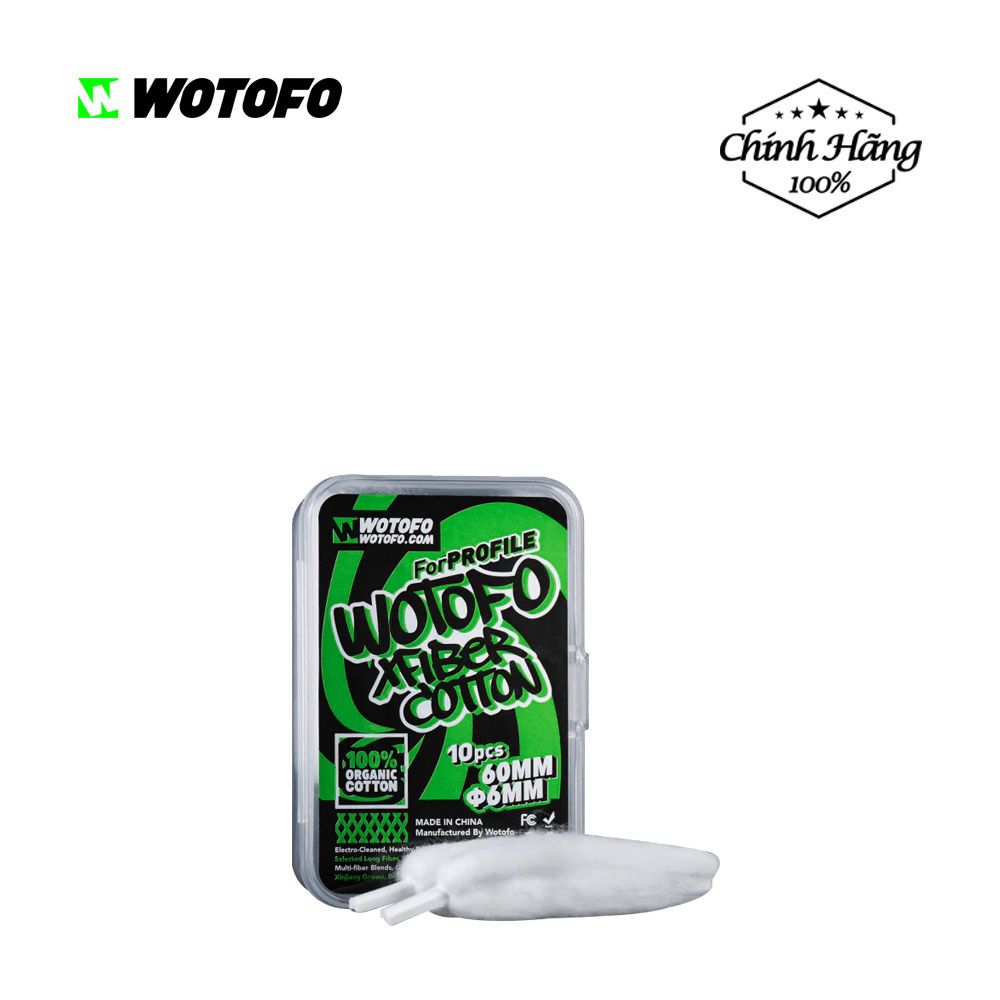  Bông Gòn Vape WOTOFO Xfiber Cotton 6mm Chính Hãng Cho Profile RDA 